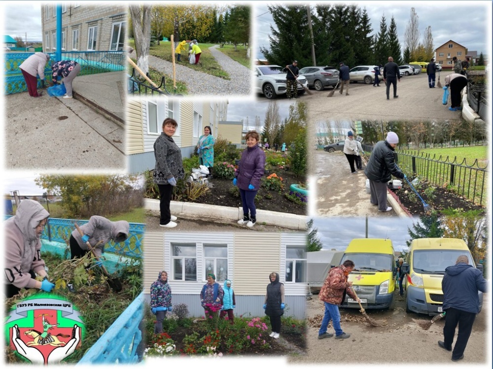 Сегодня на территории Малоязовской больницы прошел очередной субботник